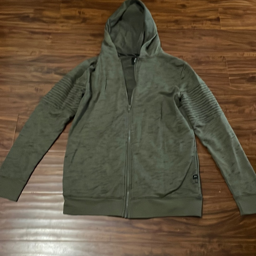 Boys Green Hooded Zip Front Sweatshirt XL